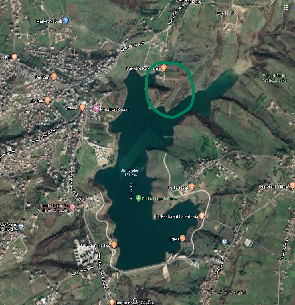 Liqeni I Farkes Map For Sale, Land, Lake Farka, Tirana. -
